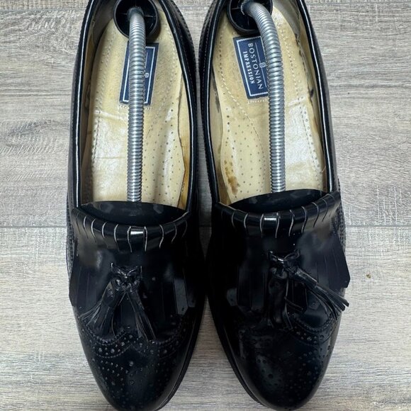 Bostonian Black Leather Tasseled Wingtip Loafers Men's Size 11 - Picture 2 of 6